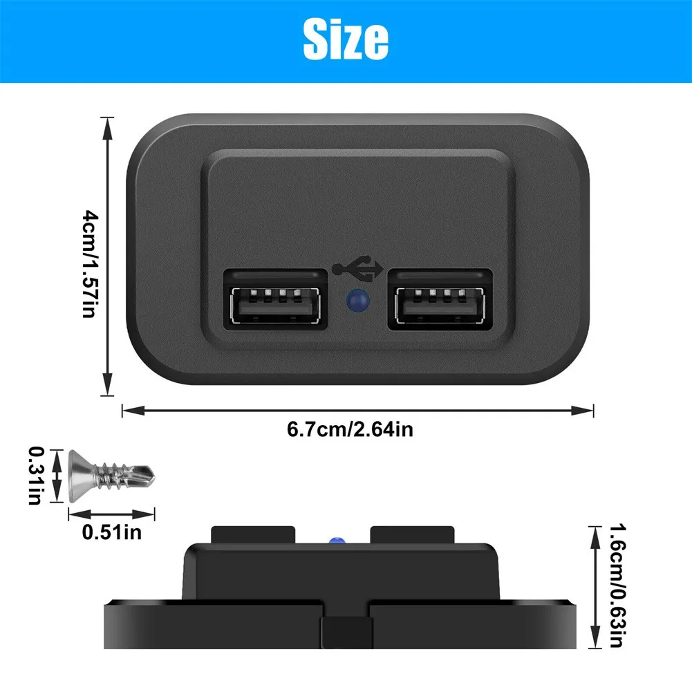 

2 шт., автомобильное зарядное устройство с двумя USB-портами, 12-24 В, 4,8 А