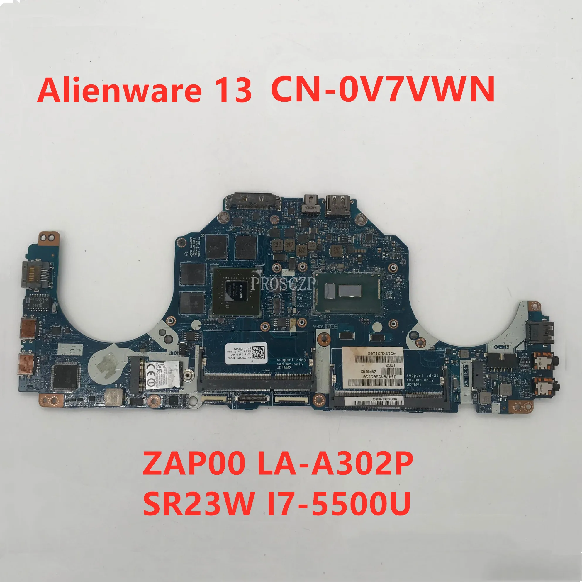Материнская плата для ноутбука Alienware 13 M13X модель 0V7VWN V7VWN ZAP00 SR23W 100% рабочий