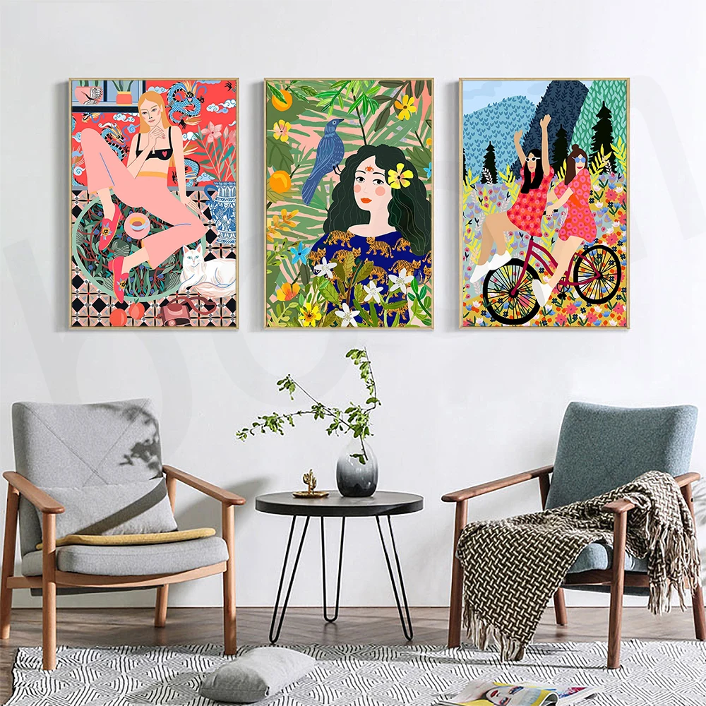 Марокканский абстрактный модный постер для девочек принт в скандинавском стиле