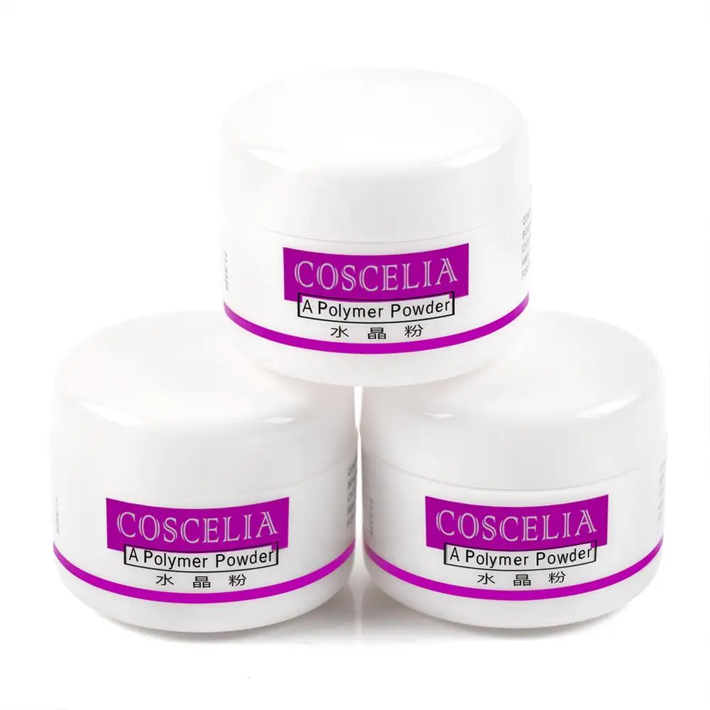 3PCS Set COSCELIA 8 г белый прозрачный розовый акриловый порошок лак для ногтей кристалл УФ клей для полировки ногтей набор акриловый порошок для маникюра Инструменты - Цвет: 3PCS Set