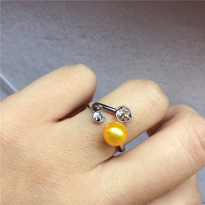 

3 PEARL New Style Ring Mountings Base Findings Mount Component Jewelry Settings Parts for Pearls Stones Crystal Agate Coral Jade