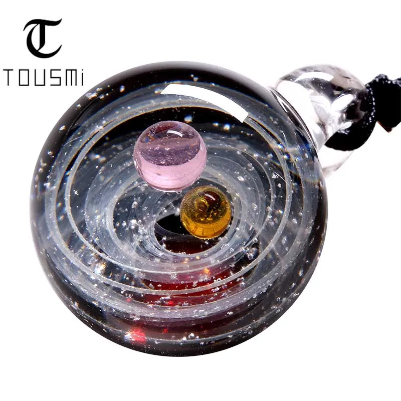 Галактика Tousmi ручная работа космическая стеклянная планета ожерелье Вселенная