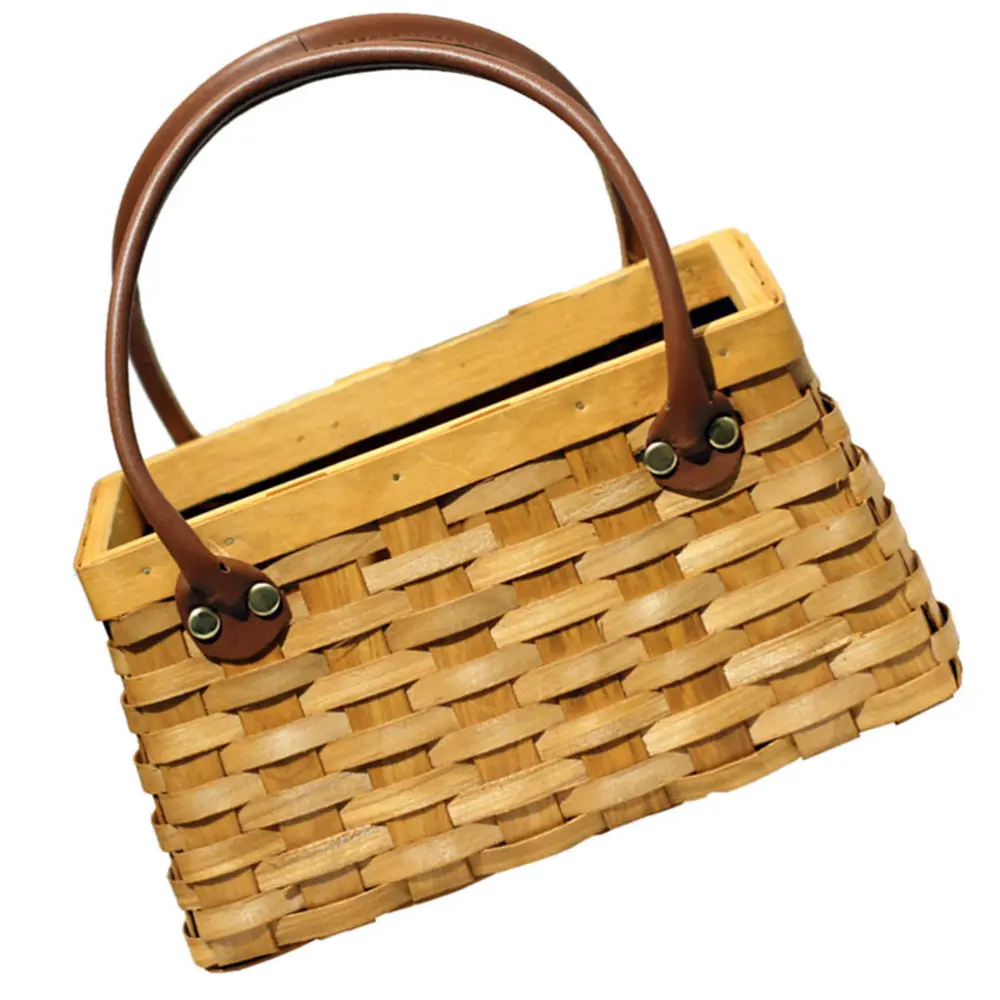 

1Pc Decorative Storage Basket Hand-woven Basket Plant Container Flower Arrangement Container Woven Flowerpot for Wedding Party B