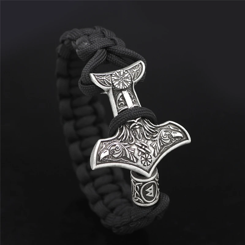 Обувь в стиле панк для мужчин Viking ювелирные изделия черный плетеный канат