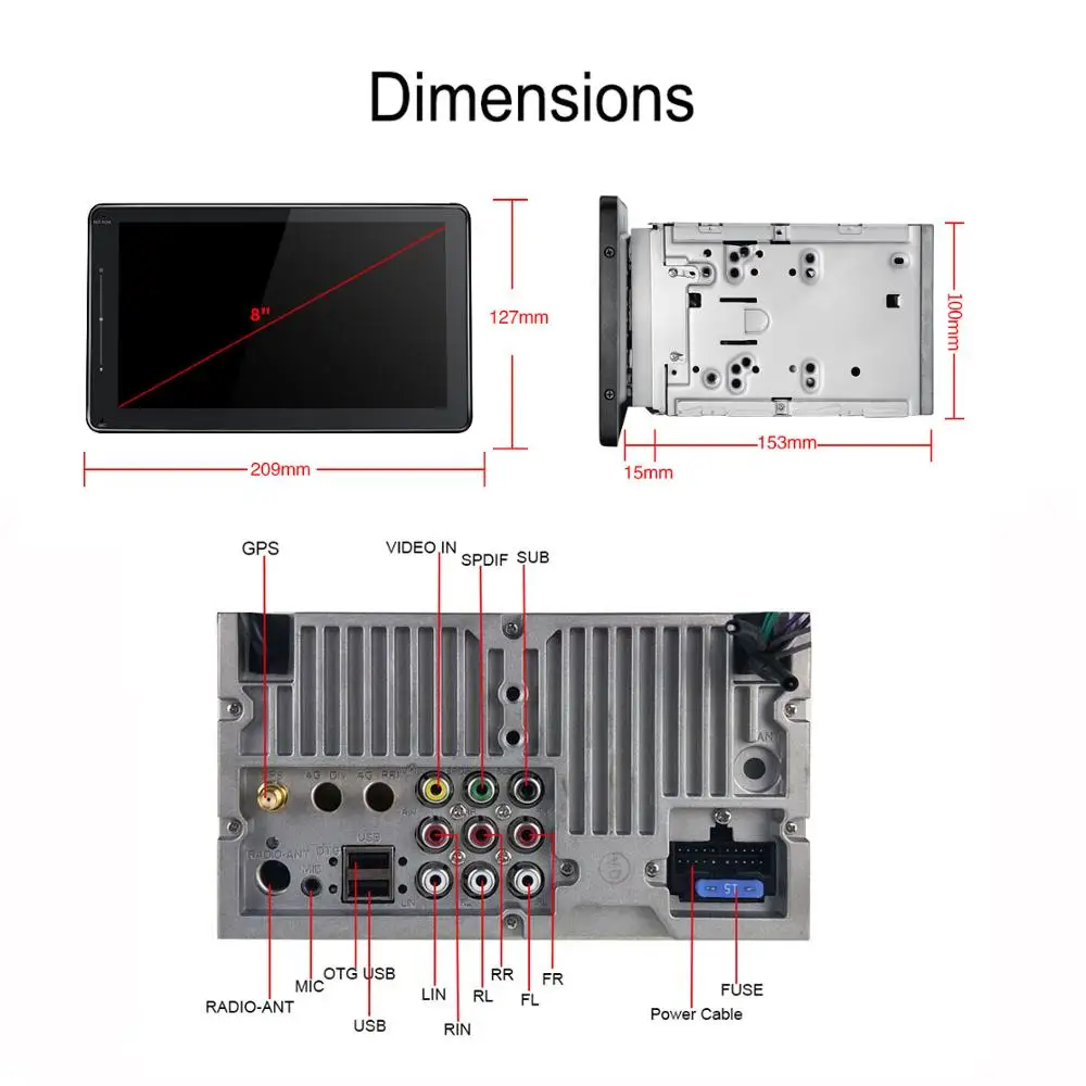 ARKRIGHT 1280*720 8 &quot2 Din Android 1 автомобильный dvd плеер Восьмиядерный Радио Аудио стерео/GPS