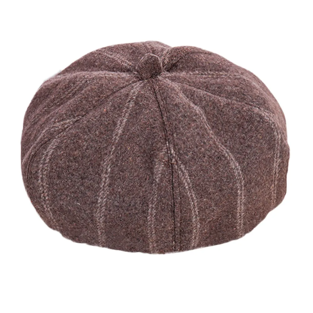 Горячая мода унисекс осень зима береты шляпа французский артист Ретро полосы