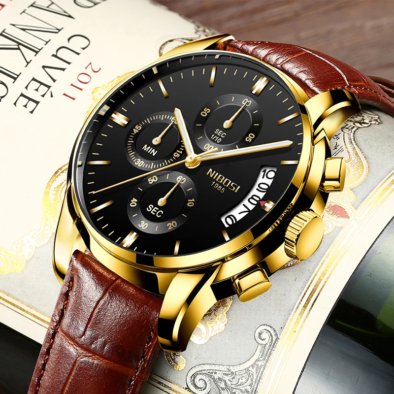 

NIBOSI Men's Leisure Sports Military Watch Top Luxury Brand Men Watch Waterproof Luminous Relogio Masculino Chronograph Watch