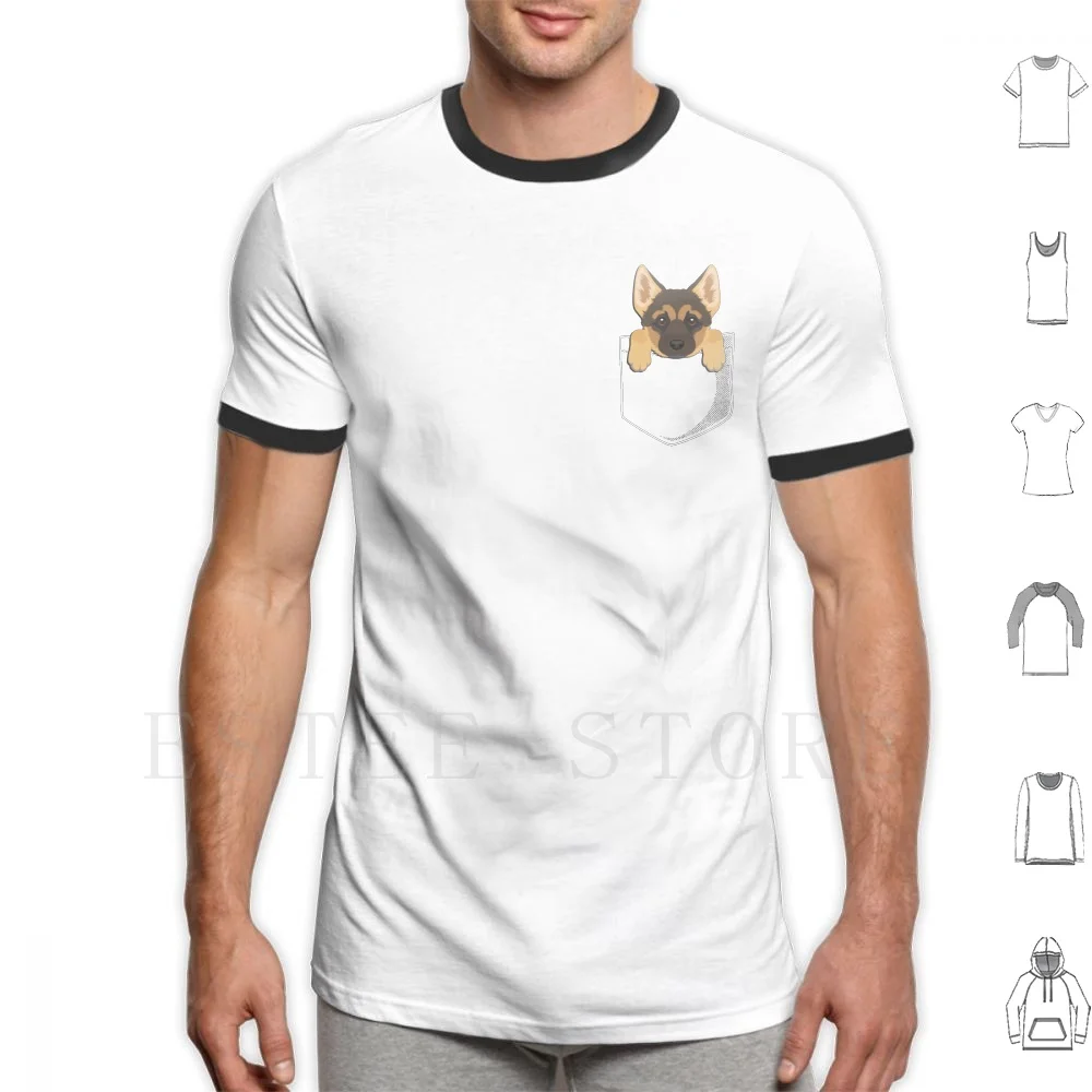 

Карманная футболка для немецкой овчарки, щенка, Мужская хлопковая футболка 6xl, для любителей собак, щенков, для щенков, спасательный навес для домашних животных, навес для лая, лай, вагинг