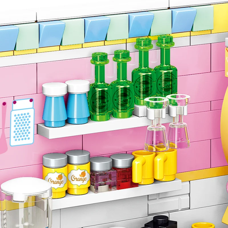 

Friends Kitchen Building Blocks Bricks Creative Model Decoration Children's Assembled Building Block Model Toys Set