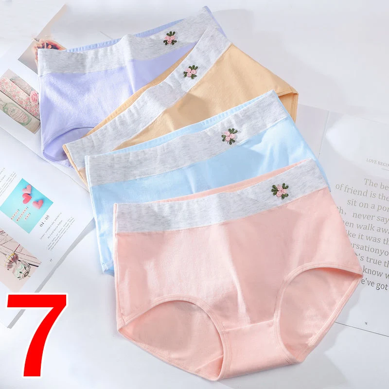 

7 Pcs Underwear Women Plus Size Panties Girl Briefs Sexy Lingeries Calcinha Cotton Shorts Underpants Solid Panty Cueca Intimates