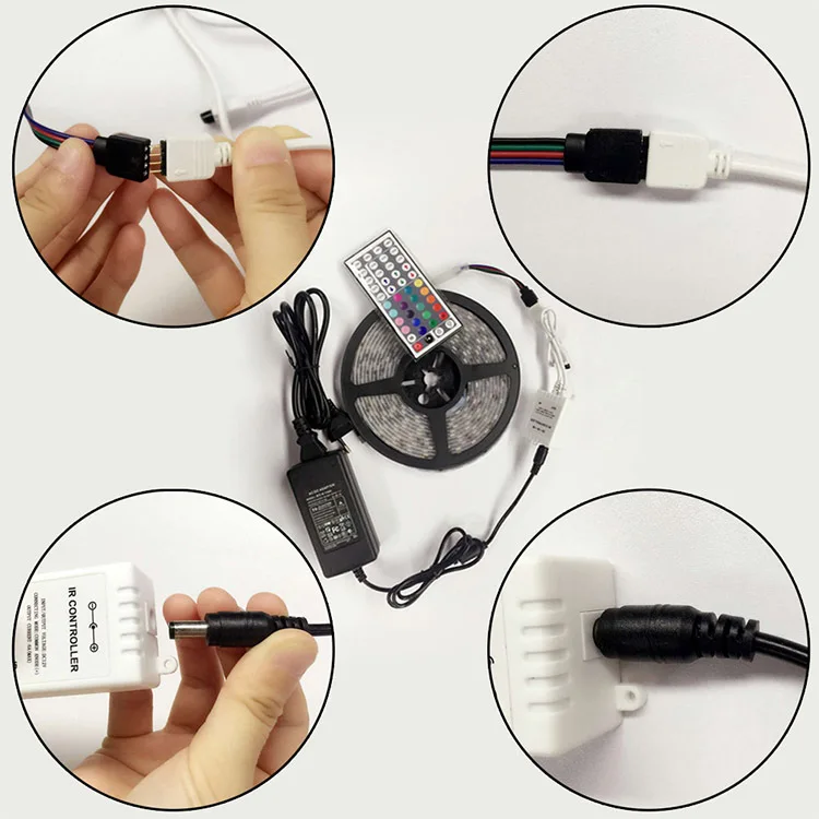 RGB44Key/RGB 24key затемнения 5050 2835 Светодиодный свет полосы 5 м/рулон водонепроницаемый
