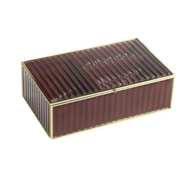 

Luxury Glass Jewelry Storage Box Desktop Necklace Ring Earring Cosmetic Makeup Jewellery Case Organizer Casket Case