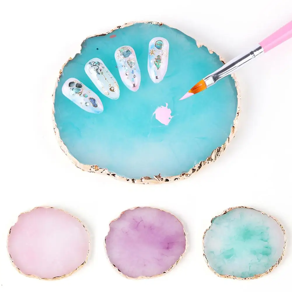 

Resin Makeup Mixer Nail Art Polish Mixing Plate Foundation Coloring Palette Practical Nail Art Tools