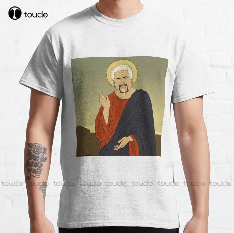 

New Guy Fieri Jesus Classic T-Shirt Cotton Tee Shirt black t shirts for women Custom aldult Teen unisex fashion funny new