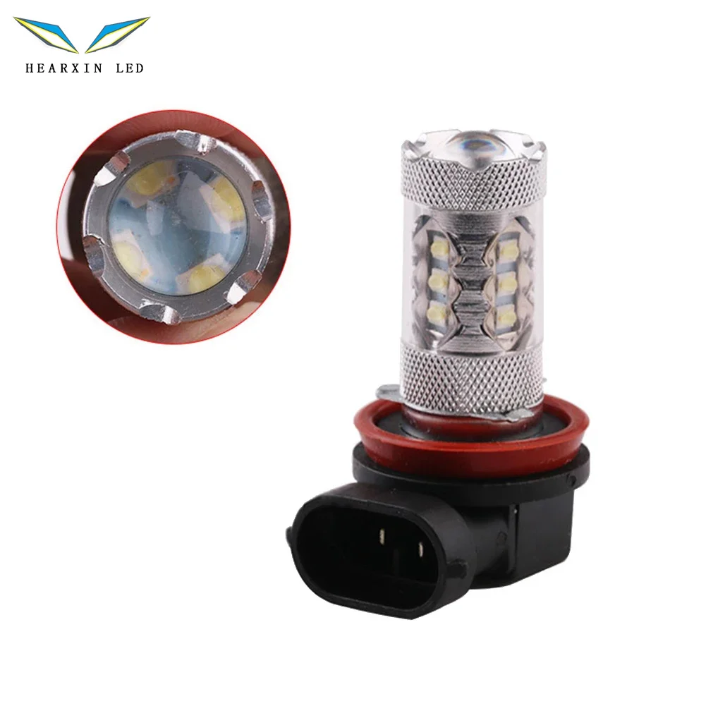 2 шт. Автомобильные светодиодные лампы 80 Вт H8/H11 9006 9005 H7 H4 H3 H1 2828 SMD 12 В | Автомобили и