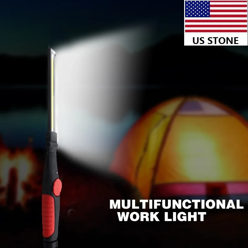 USB Перезаряжаемый светодиодный COB светильник для кемпинга работы осмотра ручной