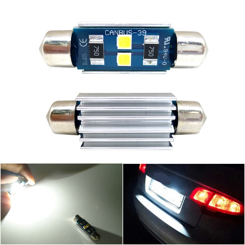 

2x CANBUS C5W Festoon C10W car interior lights led reading lamps For Opel Astra h j g Corsa Zafira Insignia Vectra b c d