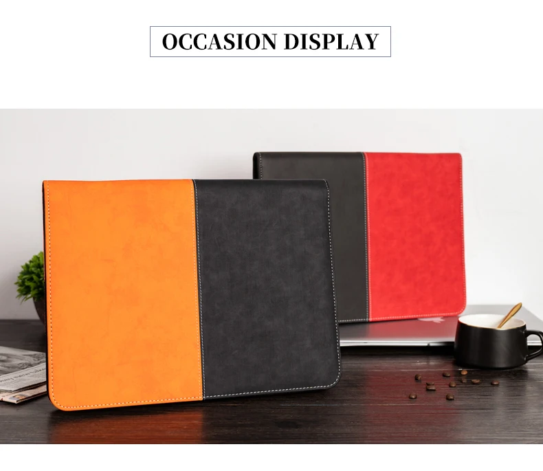 Папка для документов формата А4 из искусственной кожи с калькулятором на молнии