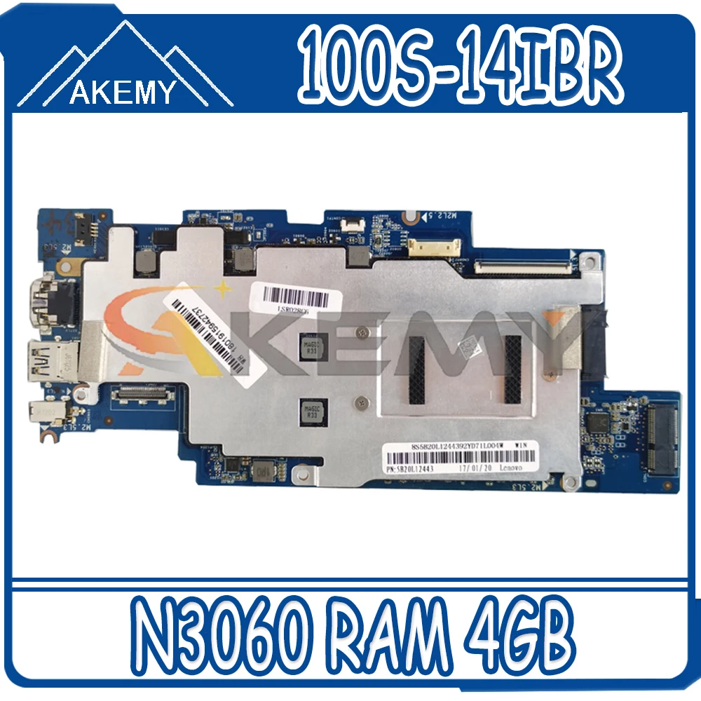 

Akemy 1501B_01_01 для ноутбука Lenovo IdeaPad 100S-14IBR Материнская Плата ЦП N3060 ОЗУ 4 ГБ переносной SSD 32 ГБ 100% тестовая работа