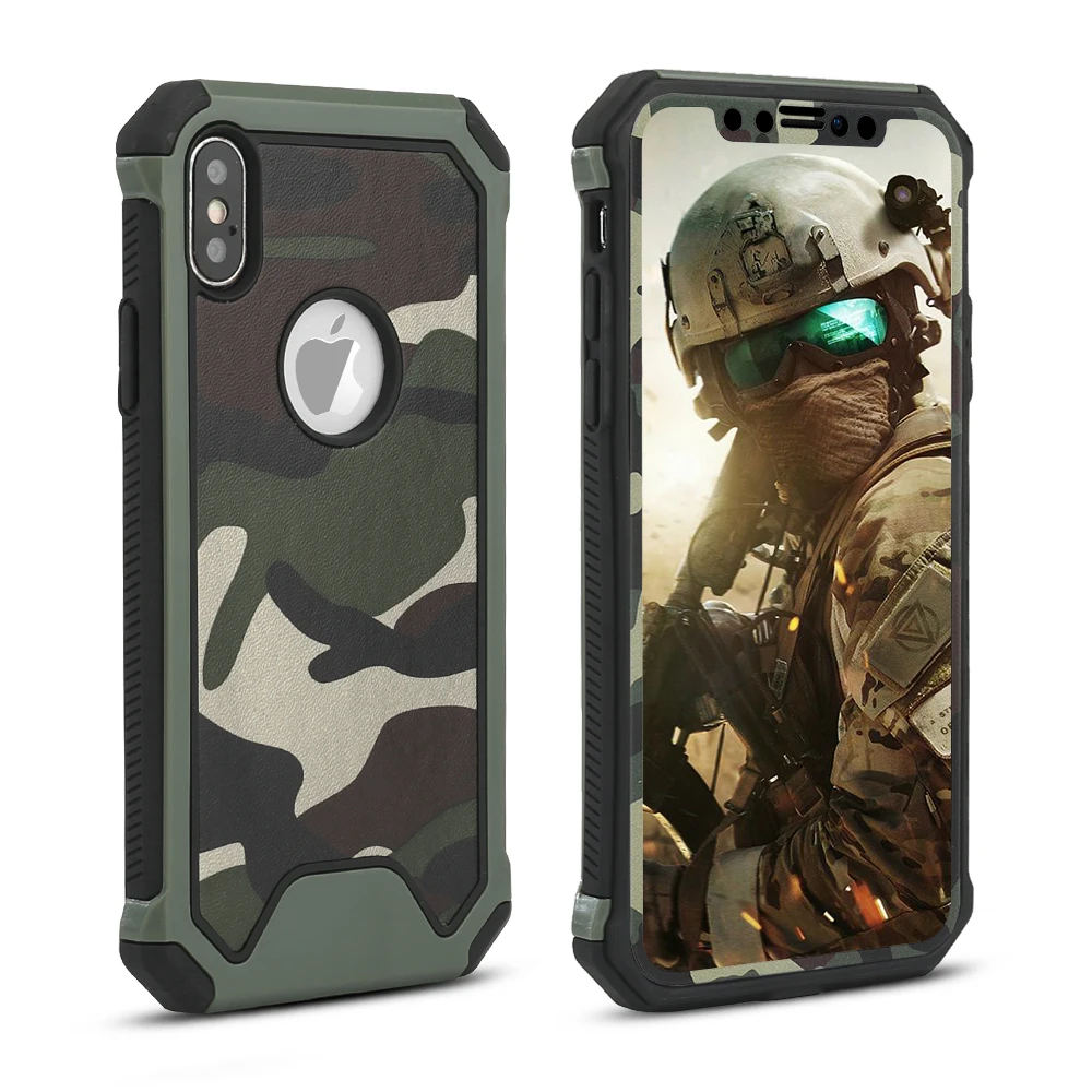 Камуфляжный чехол-бампер для iPhone X Xr Xs Max 8 7 6S 6 Plus 5 SE Мягкая силиконовая задняя