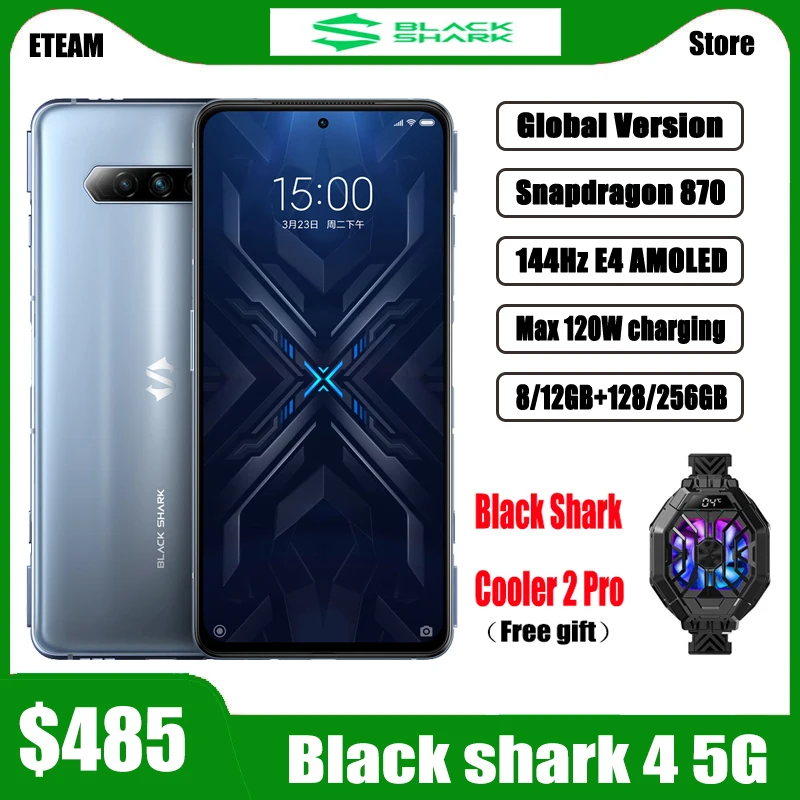 

Игровой смартфон глобальная Версия Black Shark 4, Snapdragon 870, 120 Вт, быстрая зарядка, частота обновления, экран Samsung E4, DC диммер, 144 Гц