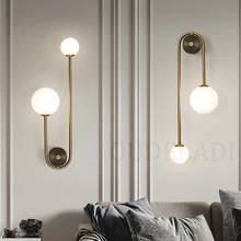 Lámpara de pared LED nórdica G9 para dormitorio, sala de estar, escalera, pasillo, decoración moderna de latón, Fondo de TV