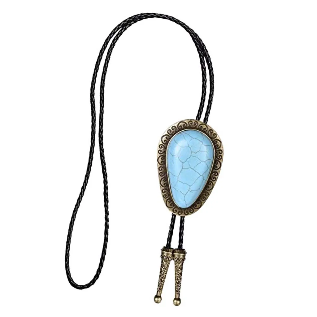 Бирюзовый каменный галстук Bolo западный ковбойский новый галстук|Женские