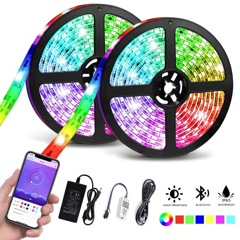 5 м 10 WS2811 музыкальная Светодиодная лента SP110E Bluetooth Rgb Полноцветный 5050 светодиодный