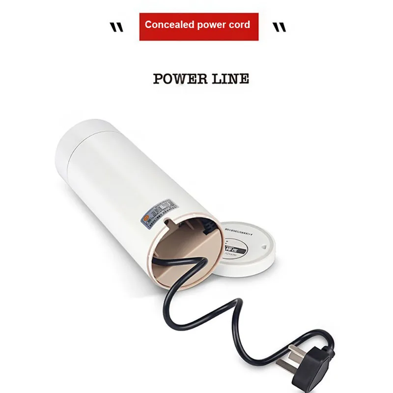 

220V Travel Electric Cup Portable Insulation Heating Electric Kettle LED Display Boiling Water Cup Timed Health Cup 350ML