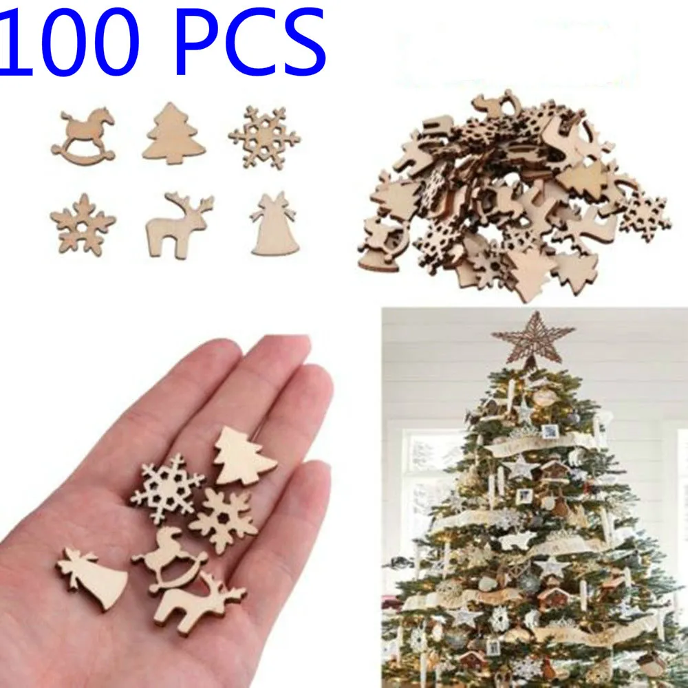 100 шт./лот 5 видов конструкций 20 мм рождественские украшения из натурального