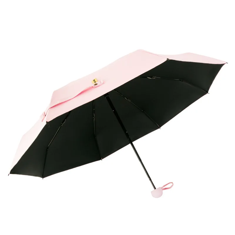 

Hot Sale Ultra Light Small Sun Umbrella Female UV Visor Black Plastic Sunny Umbrella Pocket Sun Umbrella