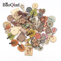 20pcs mixed retro series wood buttons for clothing handwork sewing scrapbook crafts accessories needlework botones decor