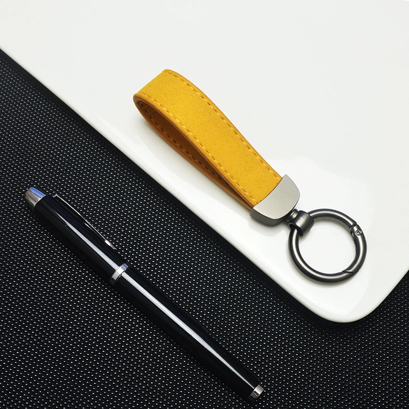 Роскошная натуральная кожа ремешок брелок для мужчин и женщин кожаный круглая