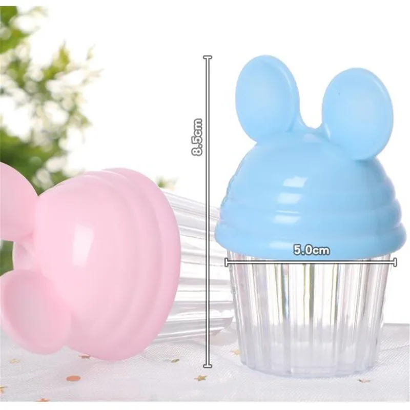 12 шт./компл. мультяшная прозрачная пластиковая коробка для конфет милая круглая