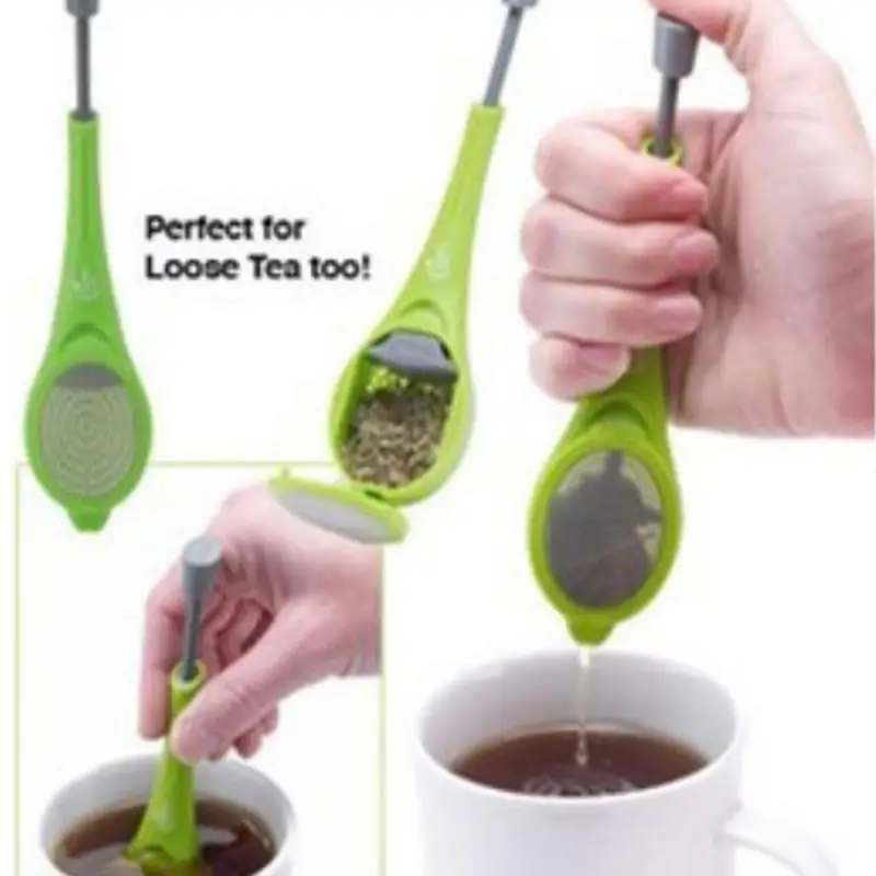 

1PC Tea Strainer Flavor Total Tea Infusers Reusable Food Grade Plastic Tea Coffee Strainer Measure Swirl Steep Stir Press