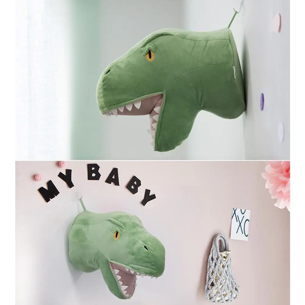 Голова животного динозавр Настенный декор носороги подвесное крепление мягкие