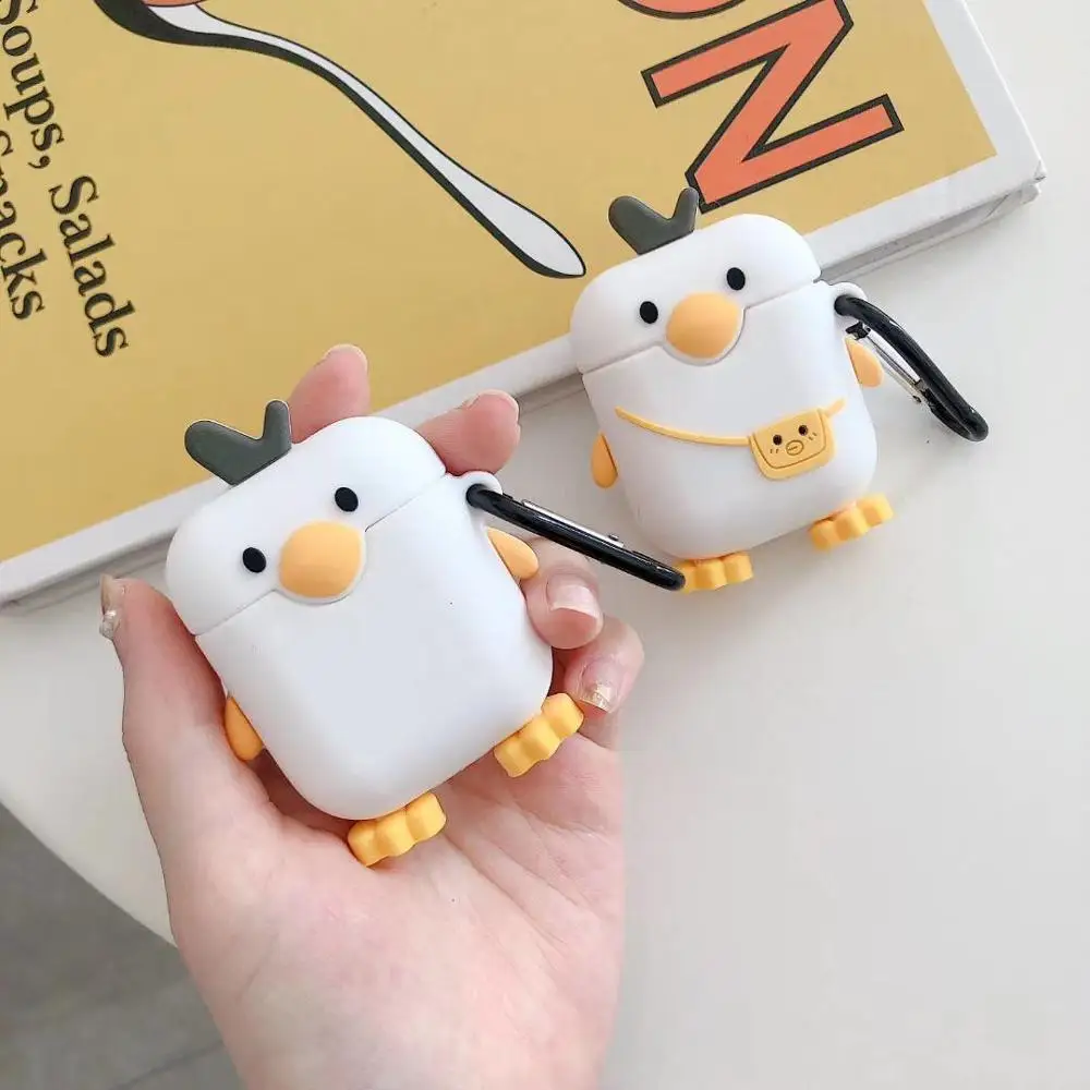 

For AirPods 1 2 Pro Case Cartoon duck headphone Cover 3D Bag duck For Air pods Earphone Case Protect Wireless Headset cover