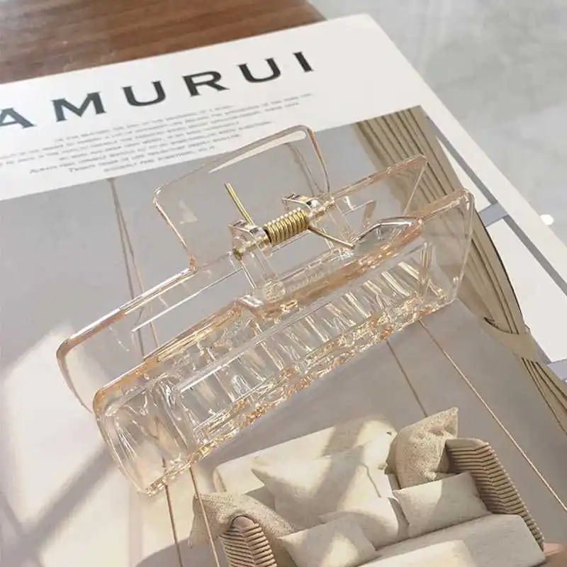 

2020 New Hyperbole Big Acrylic Hair Claw Clips Big Size Makeup Hair Styling Barrettes for Women Hair Accessories