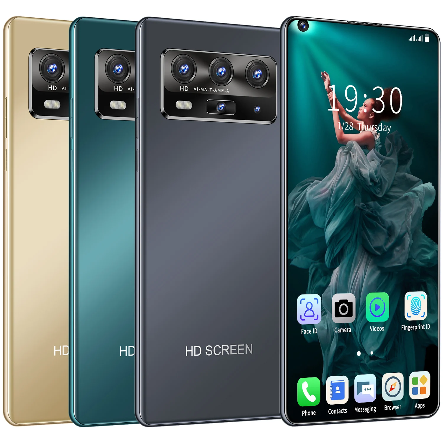 

SMartphone P50 Pro 7.3inch Full Screen with Large Memory 8+ 256GB ROM,24MP+48MP HD Camera.5600mAh Big Battery