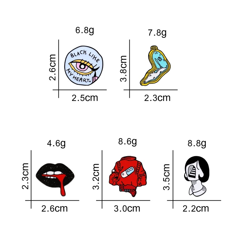 Крутые скрученные часы эмалевые заколки для лацканов подводка глаз красная