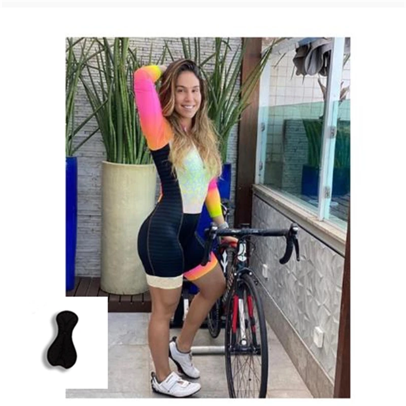 Летний комбинезон с коротким рукавом облегающий комплект Женская велосипедная