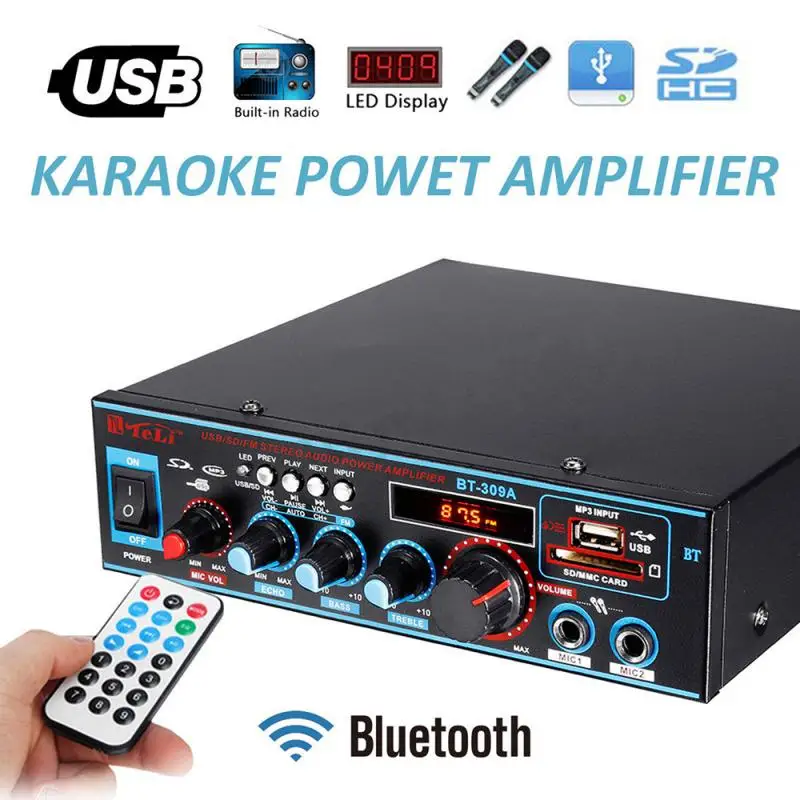 Усилитель Аудио эквалайзера 12/220 В 800 Вт 2 канала Bluetooth стерео усилитель мощности