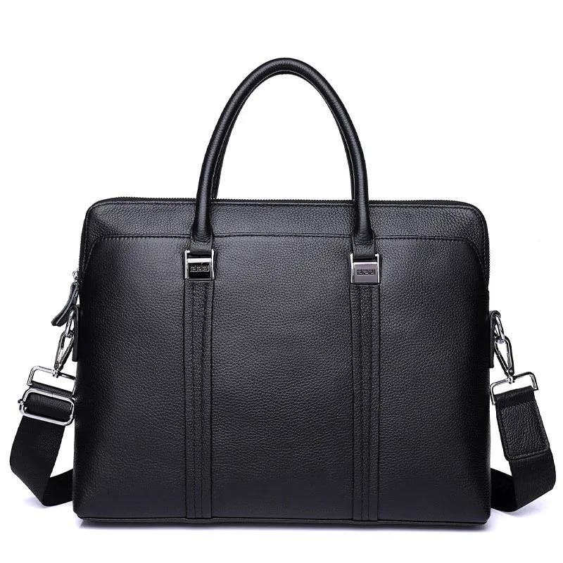 AETOO Real Leather briefcase men's shoulder bag top layer cowhide business 14 inch laptop handbag genuine leather men bag