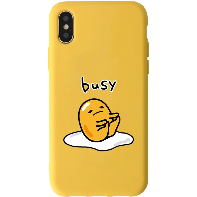 Style 1 JAMULAR Cute Gudetama Lazy Egg Phone Case For iPhone 7 11 Pro XS MAX X XR 8 6 6s Plus Novelty Yellow Soft Silicone Back Cover - Цвет: Style 1