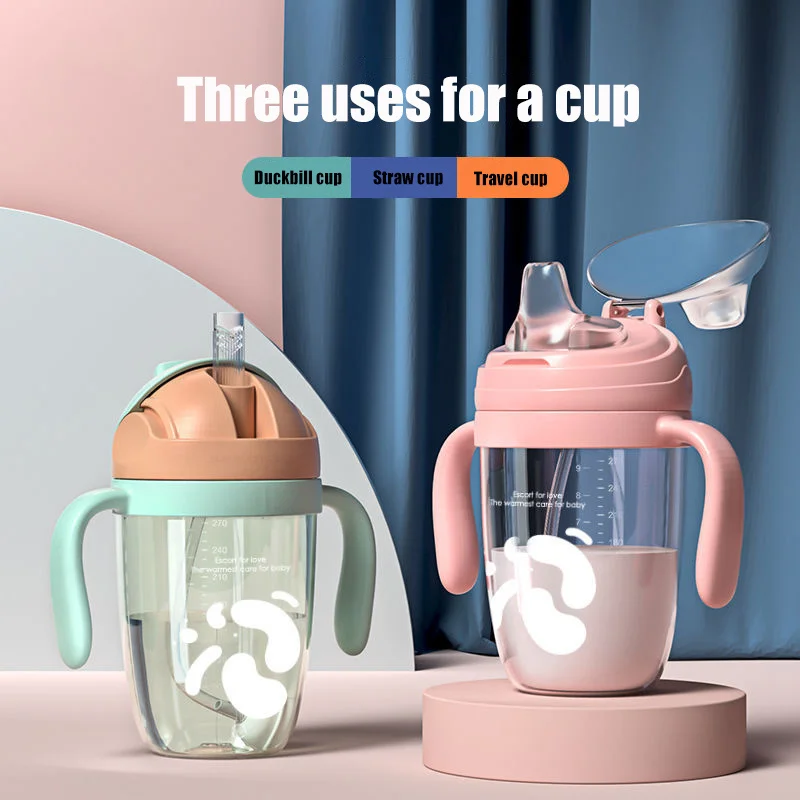 Baby Sippy Cups Anti-choked Kids Learning Drinking Water Lea