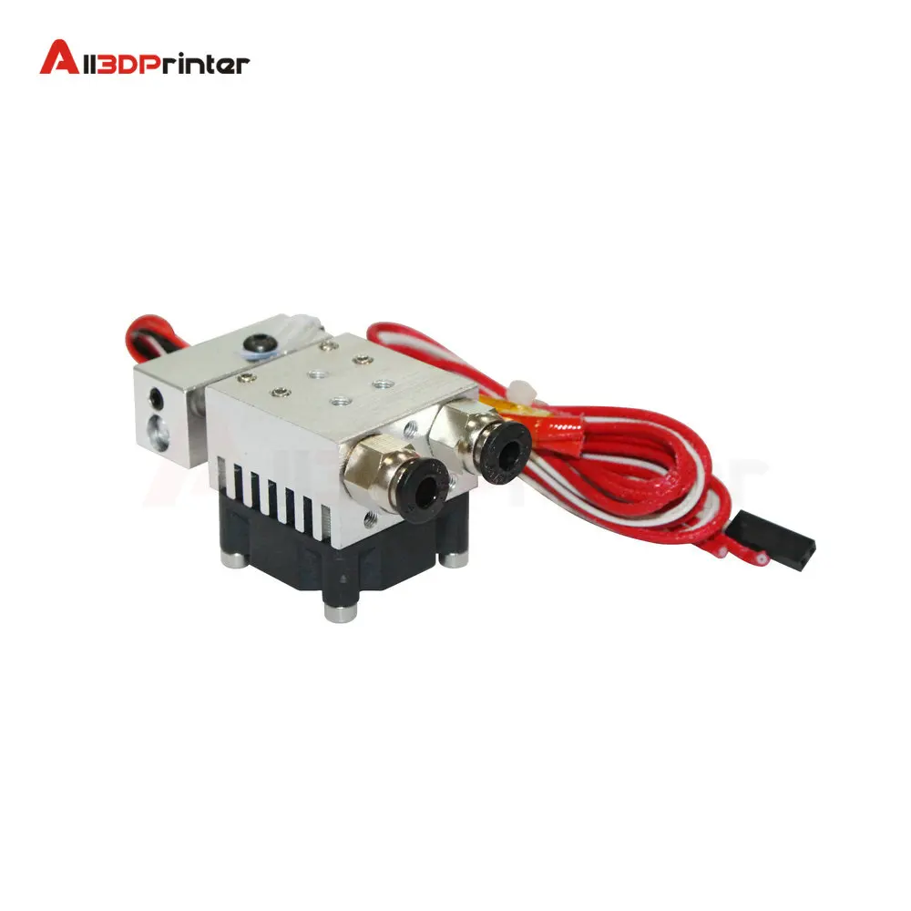 

3D Printers Parts 2 in 1 out J-Head Single Head Double Color Remote Extruder Hot End Mix Extrusion All Metal Heat Sink Fan Part