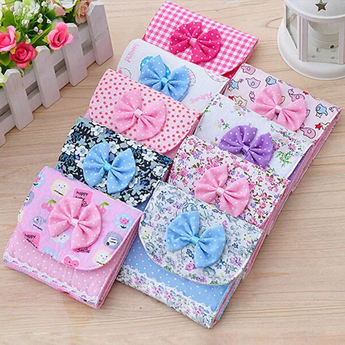 

Bowknot Sanitary Towel Napkin Pad Purse Holder Case Easy Bag Lady Girl Organizer