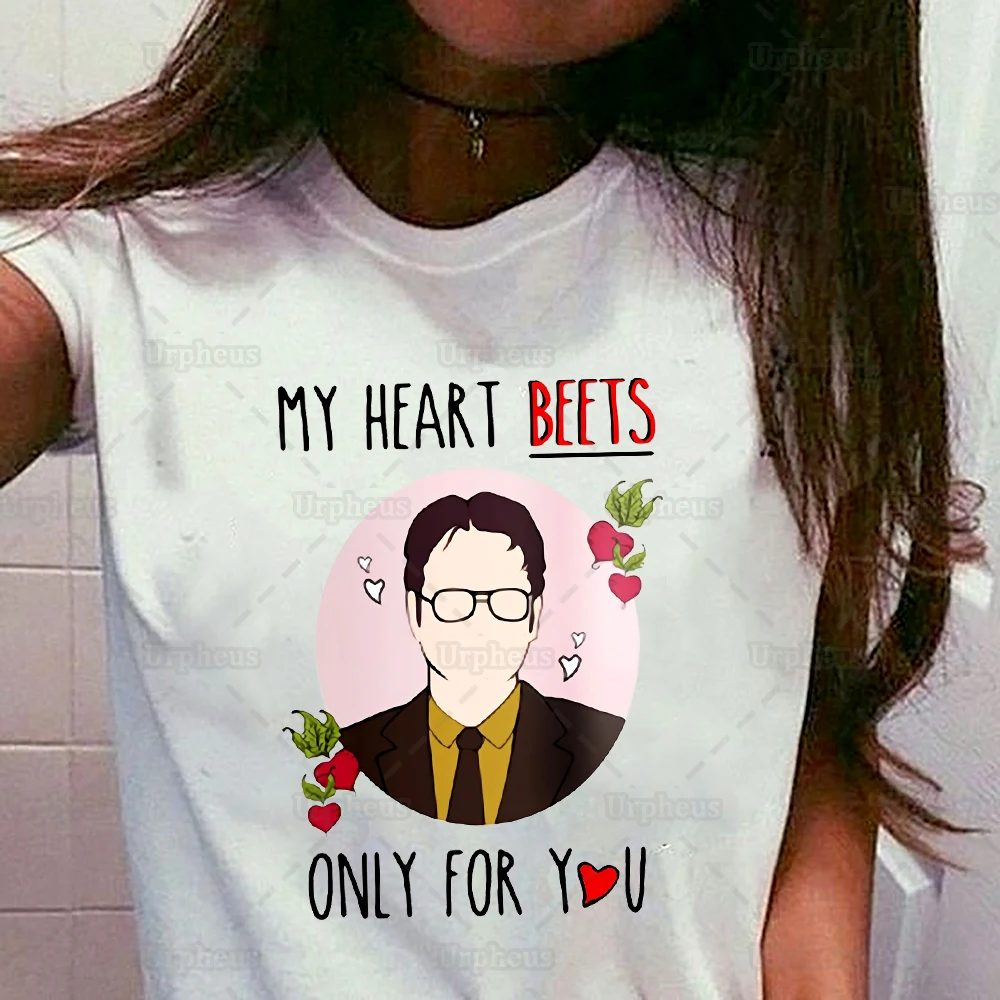 Женская летняя рубашка с коротким рукавом и надписью My Heart Beets | одежда
