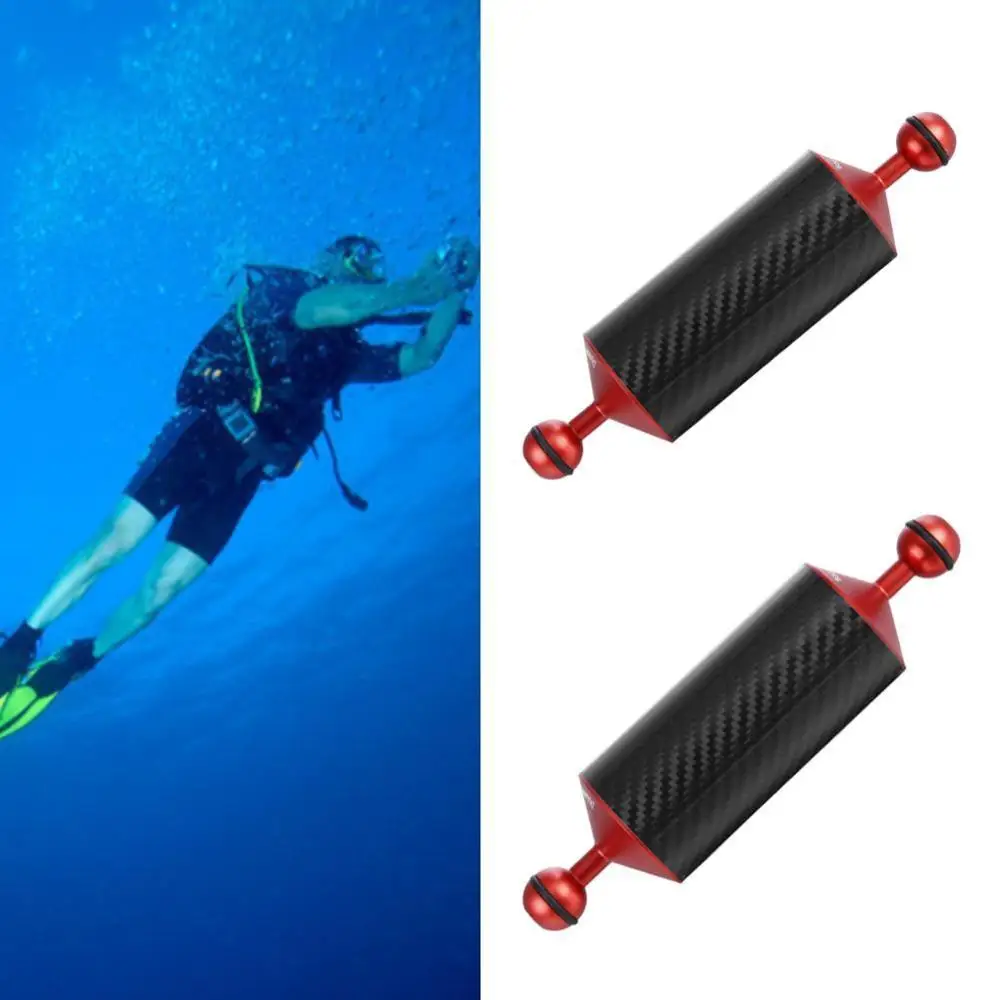 8/10 inch Carbon Fiber Float Buoyancy Aquatic Arm Double Ball Floating Mount for Diving Camera Underwater Tray