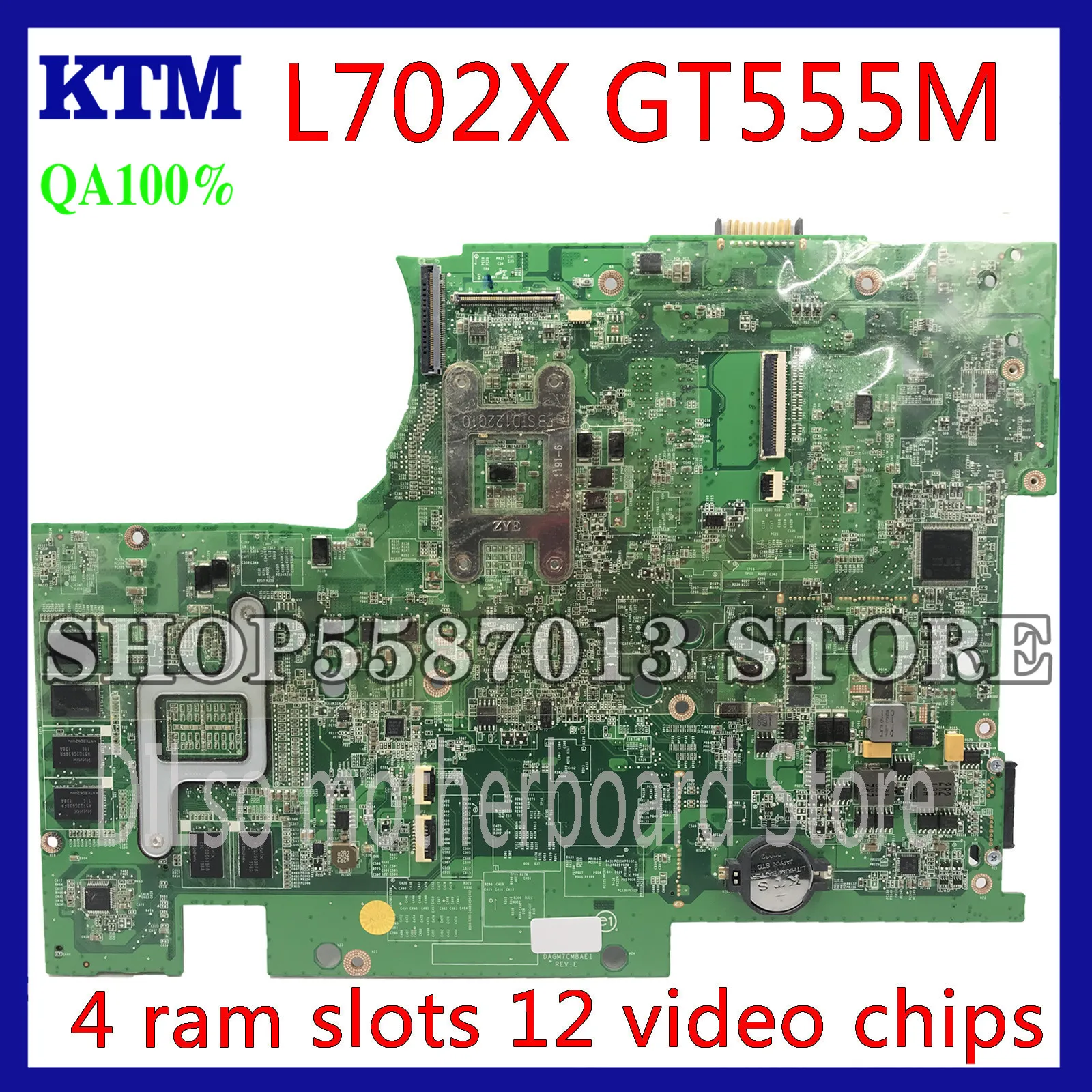 

KEFU CN-0TXP27 TXP27 Mainboard For Dell XPS L702X Laptop Motherboard GT555M DAGM7CMBAE1 REV:E PWB:A00 Test work 100% original